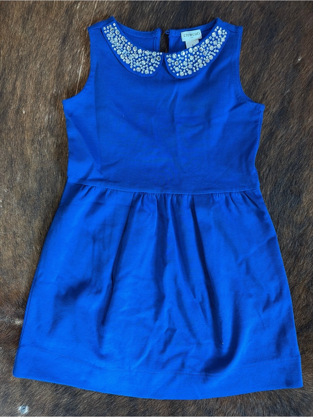 Crewcuts Girls Dress Size 6 Blue Embellished Rhinestones Holiday Party Event